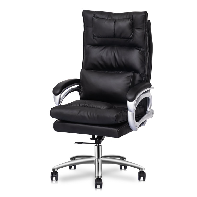 Inbox Zero Faux Leather Ergonomic Executive Chair with Detachable